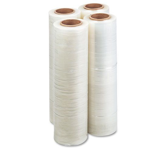 Handwrap Stretch Film, 20mic (80-Gauge EQ), 16&#034; x 1500ft, Clear, 4 Rolls/Carton