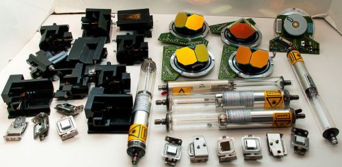 Box lot of ibm laser scanner parts - siemens laser tube, tube holder, prism for sale