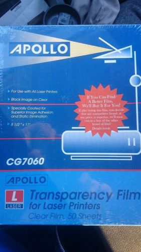 APOLLO CG7060: LASERJET/COPIER TRANSPARENCY FILM 50/SHEETS 8 1/2 X 11&#034;