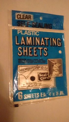SEAL-A-CARD Plastic Laminating Sheets Clear Self Sealing 4x5 inch - 6 sheets