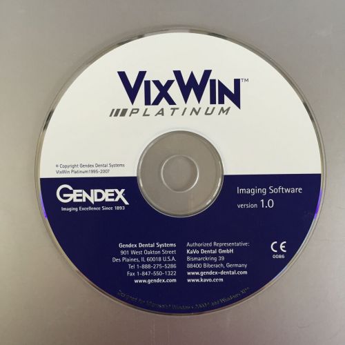 Gendex VixWin Platinum Imaging Software Ver1.0 w/Warranty +Free Ship