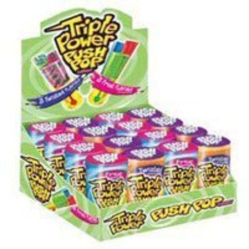 Topps Triple Power Push Pop Candy - 16 / Box