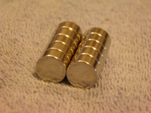 1/2&#034; x 1/4&#034; Neodymium Round Cylindrical Button Magnets, Lot of 9