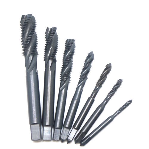 7Pc HSS Nitriding coated Metric Right Hand Spiral Flute Screw Thread Tap M3-M12
