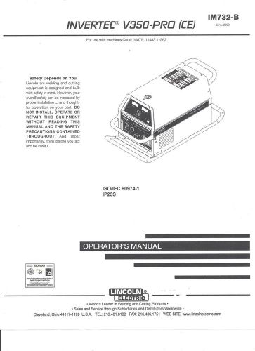 A Lincoln Electric  ( INVERTEC V350-PRO (CE) ) Welder Operator  Manual) Copy