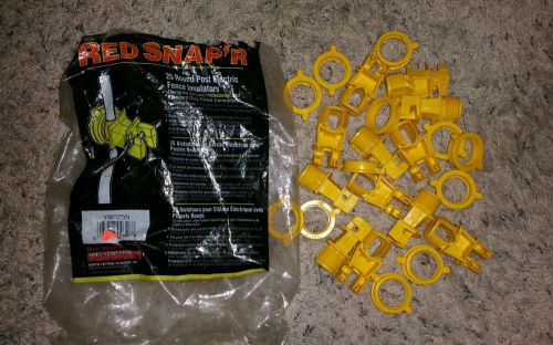 Lot of 12 Red Snap&#039;R IRTY-RS Round Post &amp; Tape Insulator Yellow for 1/4&#034;-9/16&#034;