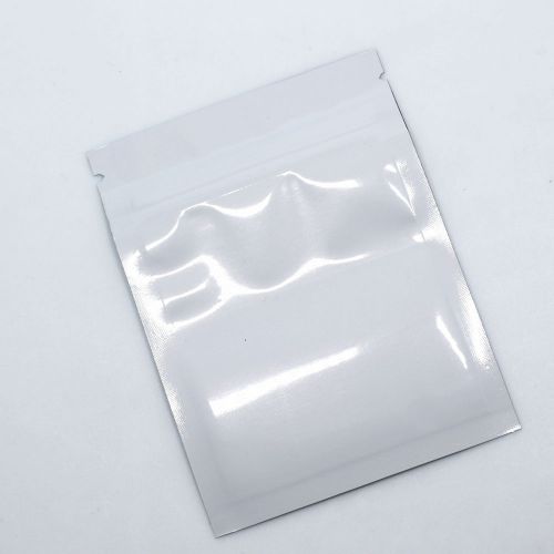 8.5x13cm Flat White Mylar Zip Lock Bags Aluminum Foil Retail Package Food Pouch