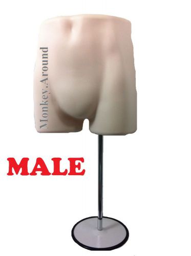 Flesh male mannequin display clothing torso body form bottom +1 hanger +1 stand for sale