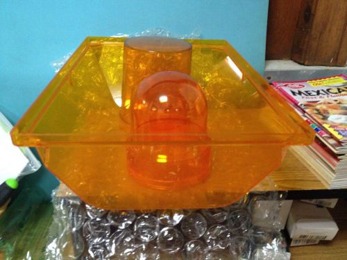 THREE STROBE LIGHT COVERS ---AMBER---EXCELLENT CONDITION---------------dq