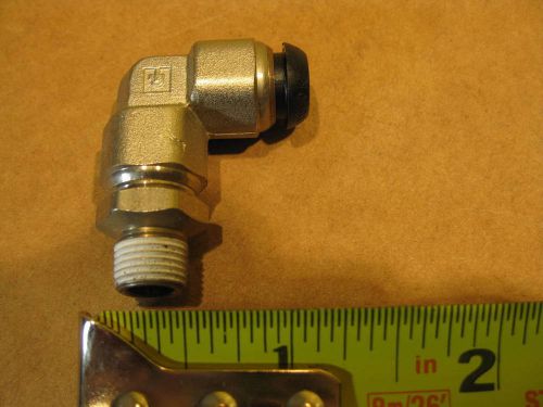 Parker c63pb8-1/8 prestolok 8mm x 1/8” bspt swivel elbow brass push to connect for sale