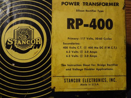 Power Transformer Stancor RP-400. Silicon Rectifier Type.