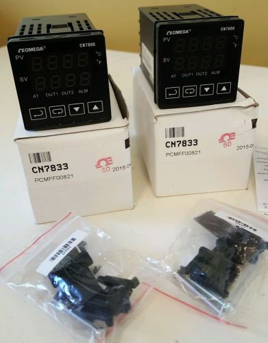 TWO NEW OMEGA 1/16 DIN CN7833 TEMP AND PROCESS CONTROLLER