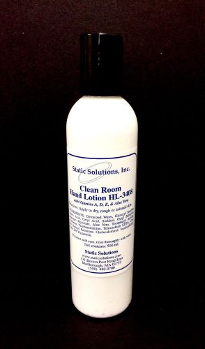 Static Solutions - Anti-Static Clean Room Hand Lotion HL-3408 - New 8oz. Bottle