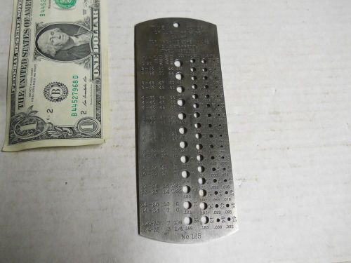 Starrett #185 tap and drill gage hardened    used for sale