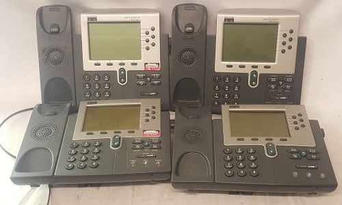 SET OF 4 Cisco 7960 CP-7960G IP Phone BASE ONLY TESTED WORKING Used