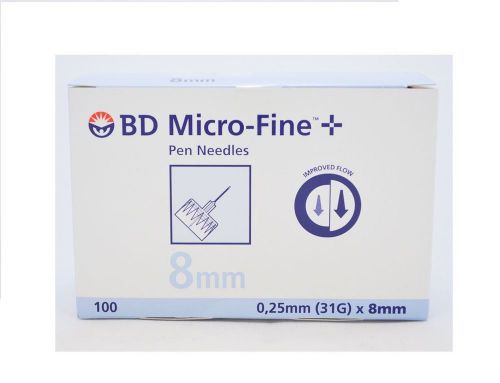 Pack of 100 bd micro-fine pen needle - 31g - 0.25mm x 8mm for sale