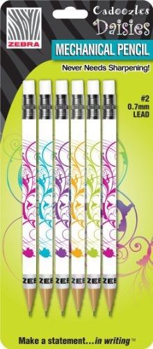 Zebra Pen Cadoozle Daisies Pencil, Assorted Colors, 6 Pack (51806)