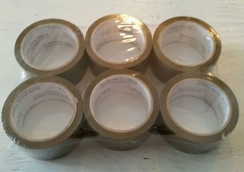 Packing tape ~ 6 rolls ~ brown 2 mil x 2 inch x 165 feet premium quality ~ new ~ for sale