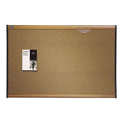 Prestige Bulletin Board, Brown Graphite-Blend Surface, 36 x 24, Maple Frame