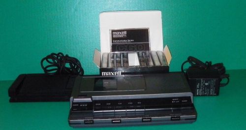 SANYO TRC 8030 Standard Cassette Transcribing Machine &amp; 9 New MAXELL Cassettes