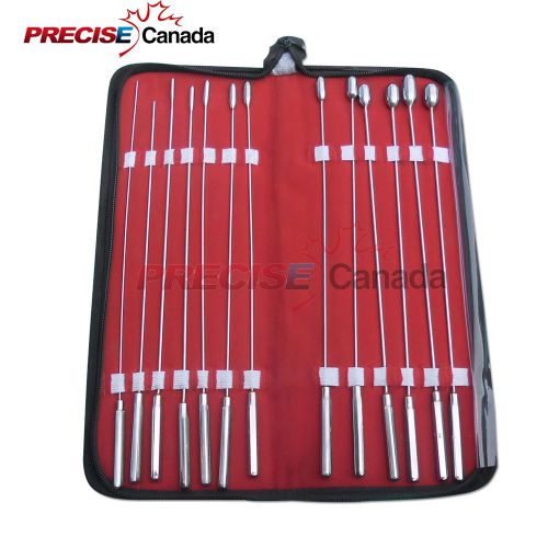 13 PIECES SET OF BAKES ROSEBUD UTERINE URETHRAL DILATOR WITH CARRYING CASE