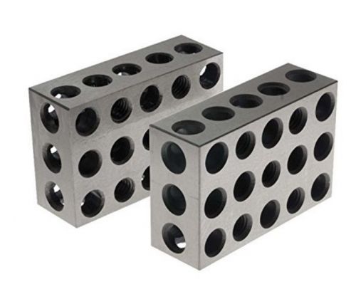 Precision Blocks Steel Pair 1 2 3 Holes BL-123 Machinist Hole Set 123 New