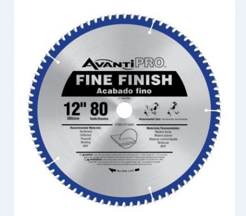 Avanti pro 12 in. x 80-tooth fine finish saw blade new circular p1280x carbide for sale