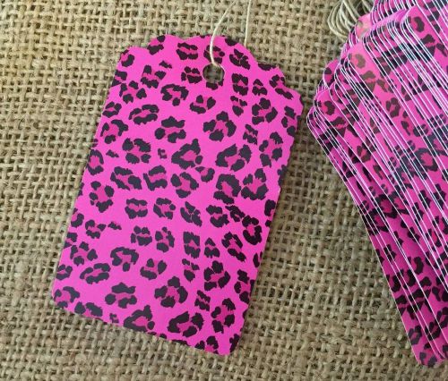 ~Boutique elegance pink leopard strung price pricing tags 100 pcs~