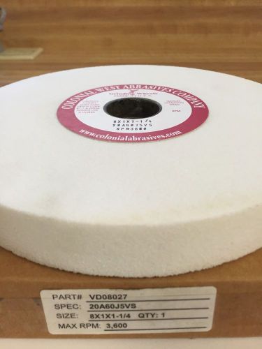 Colonial west grinding wheel - 8&#034; x 1&#034; x 1-1/4&#034; 60 grit, 20a60j5vs, type 5 for sale