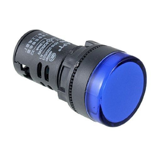 uxcell AC 220V LED Pilot Indicator Light Signal Lamp Black Blue