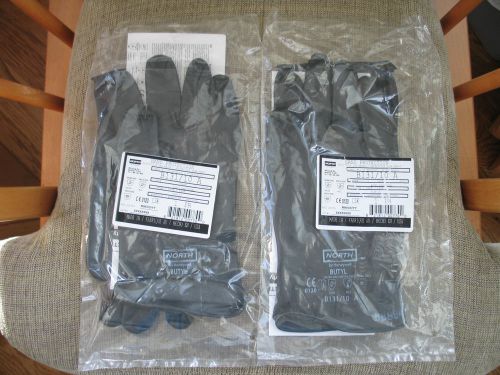 2 NEW Pair North Honeywell Butyl Gloves B131 Size 10