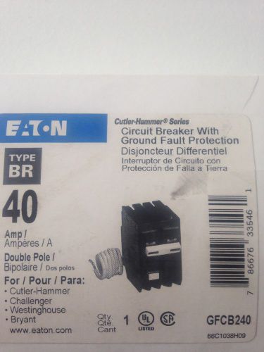 New EATON Cutler Hammer GFCB 2 pole 40 amp GFCB240 Circuit Breaker