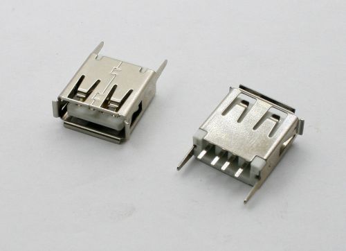 10Pcs USB Female Type-A 4 Pin DIP Socket Connector 13.7 HW-UAF-17