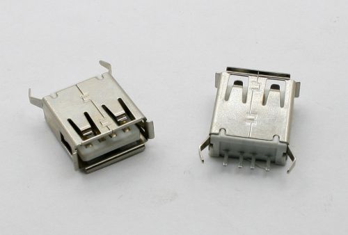 10Pcs USB Female Type-A 4Pin DIP Crooked Legs Socket Connector 15.0 HW-UAF-21