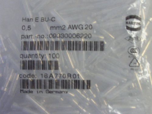 HARTING HAN E BU-C 0,5 mm2 AWG 20 FEMALE CRIMP CONTACT 09330006220