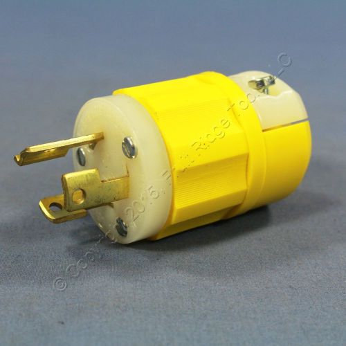 Leviton Yellow INDUSTRIAL Twist Locking Plug NEMA L6-15P 15A 250V Bulk 4570-CY