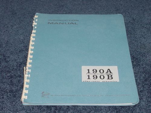 Tektronix 190A/190B Sine-Wave Generator Instruction Manual--1963