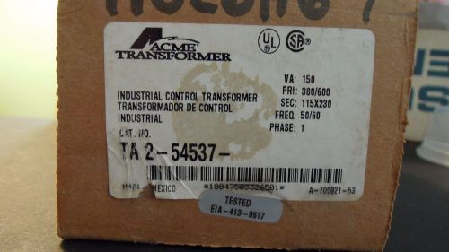 ACME TRANSFORMER  TA-2-54537 ***NEW SEALED BOX*** Complete.