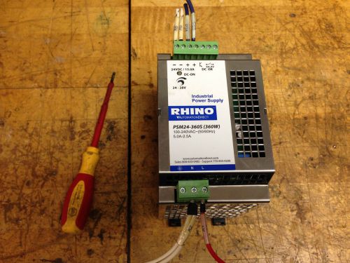Automation Direct Rhino PSM24-360S Industrial Power Supply 24VDC 15A