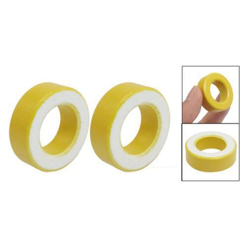 2 Pcs 33mm x 19mm x 11mm Yellow White Iron Core Ferrite Rings Toroid GY