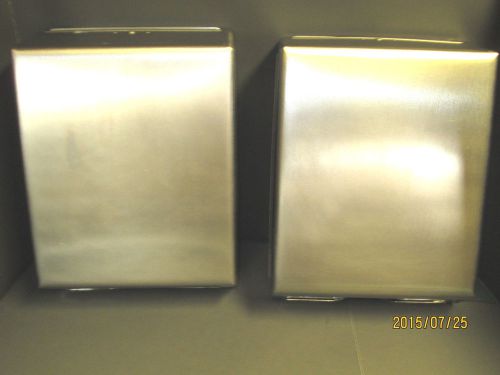 Two commercial duty paper towel dispenser stainless steel c-                old for sale