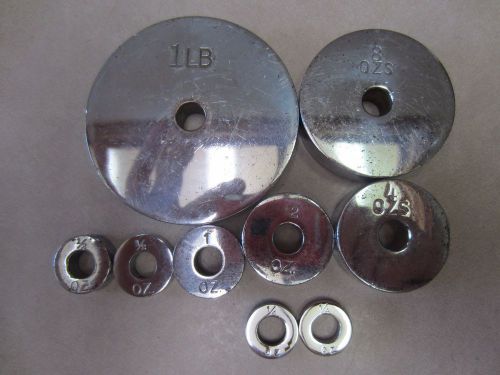 Pound and Ounces Weight Set Vintage Chrome Plated, Balance, Scale