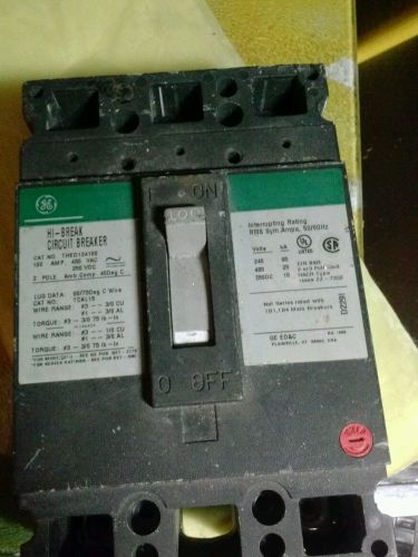 GE GENERAL ELECTRIC THED124100  480 VAC  100 Amp  2 Pole CIRCUIT BREAKER