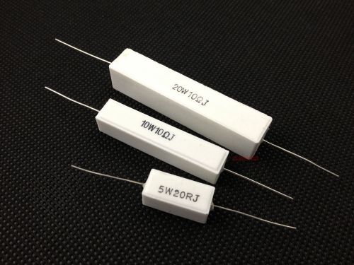 6pcs Cement resistor 0.5R Ohm 10 Watts 5%(OR 0.1R 10W)