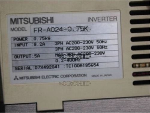 Used MITSUBISHI Inverter FR-A024-0.75K 0.75KW 220V Tested