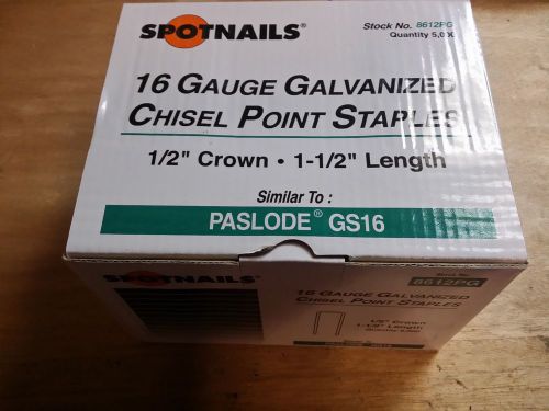 8612PG 5000 1/2&#034; CR STAPLES 16G FITS PASLODE GS S200-S16 DECKING STAPLES