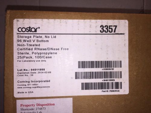 3357 costar 96 well v plate assay plate pack of 100 for sale