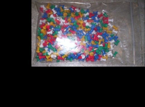 Plastic Push Pins/Thumbtacks Assorted Colors  Approximately 300 pieces New