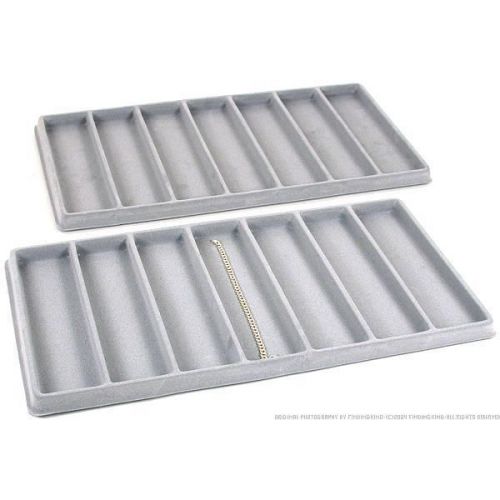 2 Gray 7 Compartment Bracelet Display Tray Inserts