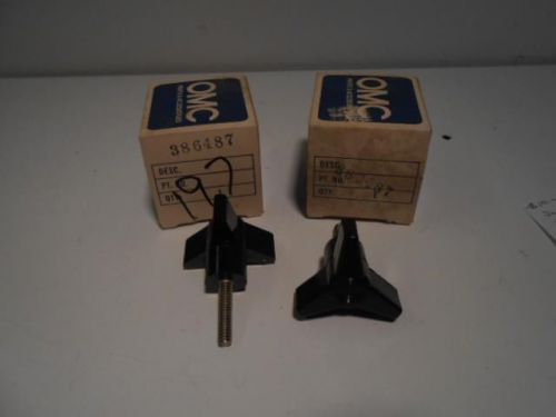 NOS EVINRUDE JOHNSON OUTBOARD ADJUSTABLE KNOB ASSEMBLY 386487 (LOT OF 2)